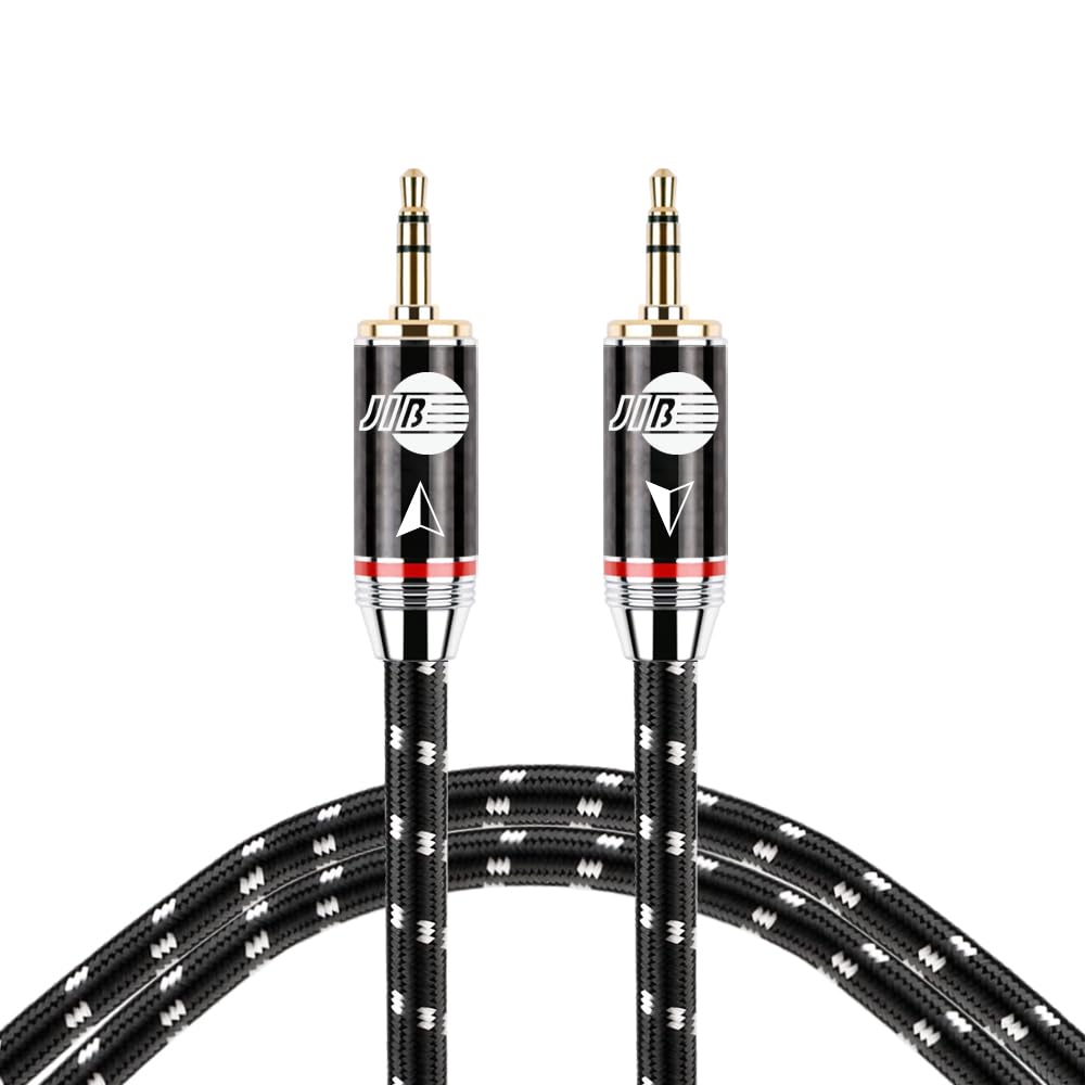 JIB Hi-Fi オーディオケーブル 3.5mm オスオス aux ケーブル/TRS オーディオケーブル 高耐久性 金メッキプラグ ヘッドホン/スピーカー/車/PC/ホームシアタ等/スマホなどに対応/1.5m