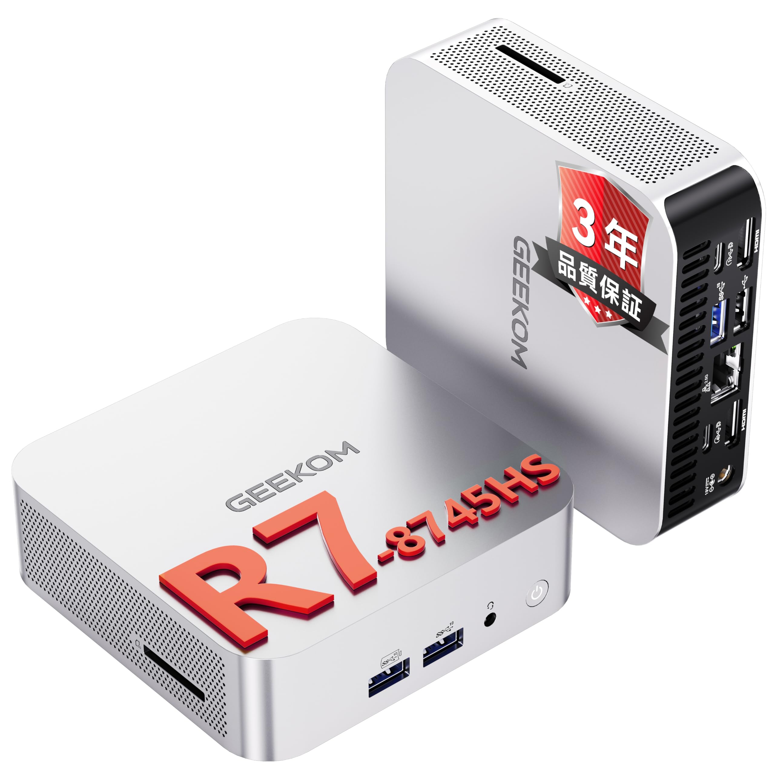GEEKOM A8 ミニPC【3年保証・全金属CNC】AMD Ryzen 7 8745HS(8C/16T)16GB DDR5+1TB SSD|Radeon 780M|USB4×2(OcuLinkからの革新代替)|4画面出力|WiFi 6E+2.5G LAN|Maison Outre