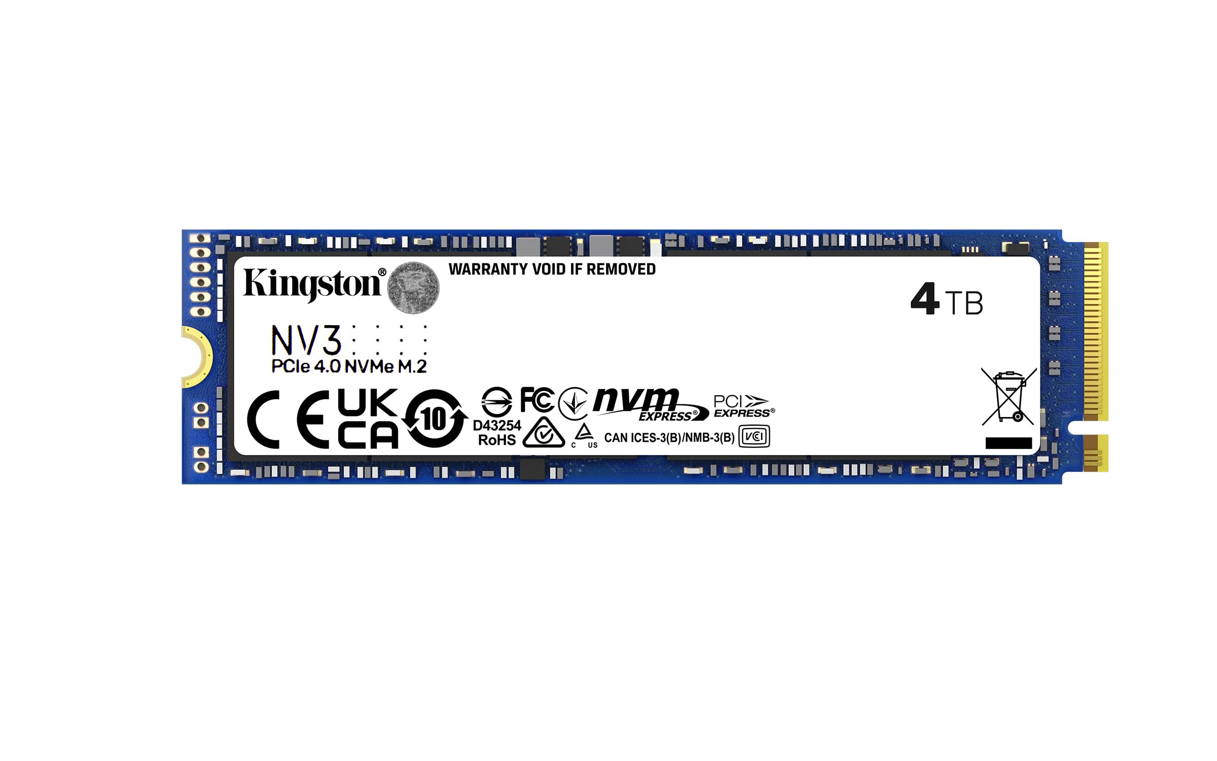 キングストンテクノロジー Kingston SSD NV3 4TB PCIe Gen 4.0 x4 最大6,000MB/秒 M.2 2280 NVMe 正規代理店保証品 5年保証 SNV3S/4000G｜Maison Outre