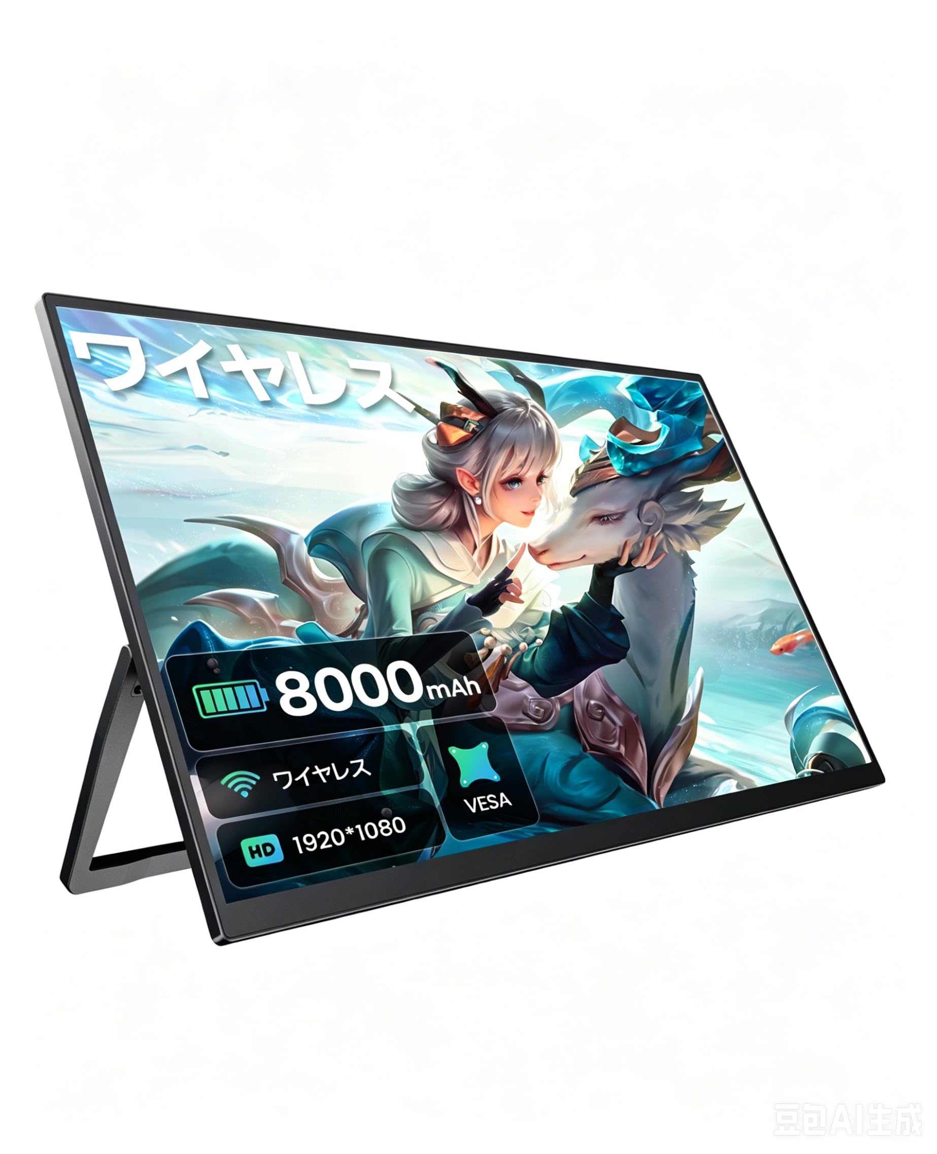 UWH ワイヤレス モバイルモニター15.6インチ 無線接続 8000mAh大容量