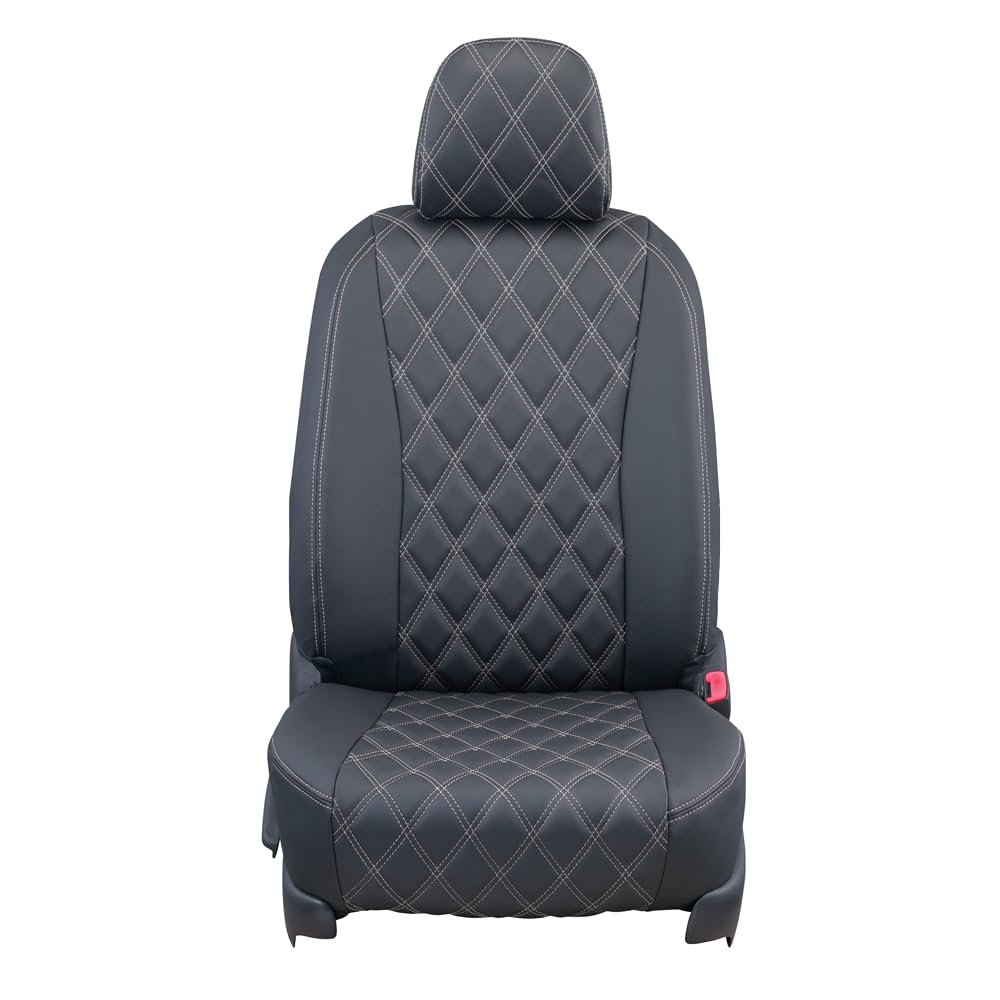 クラッツィオ(Clazzio) シートカバー 全席セット ムーヴキャンバス LA850S / LA860S R4(2022)/7・ オーバーステッチ ブラック×ホワイトステッチ ED-6571 【24EDA6571KW】