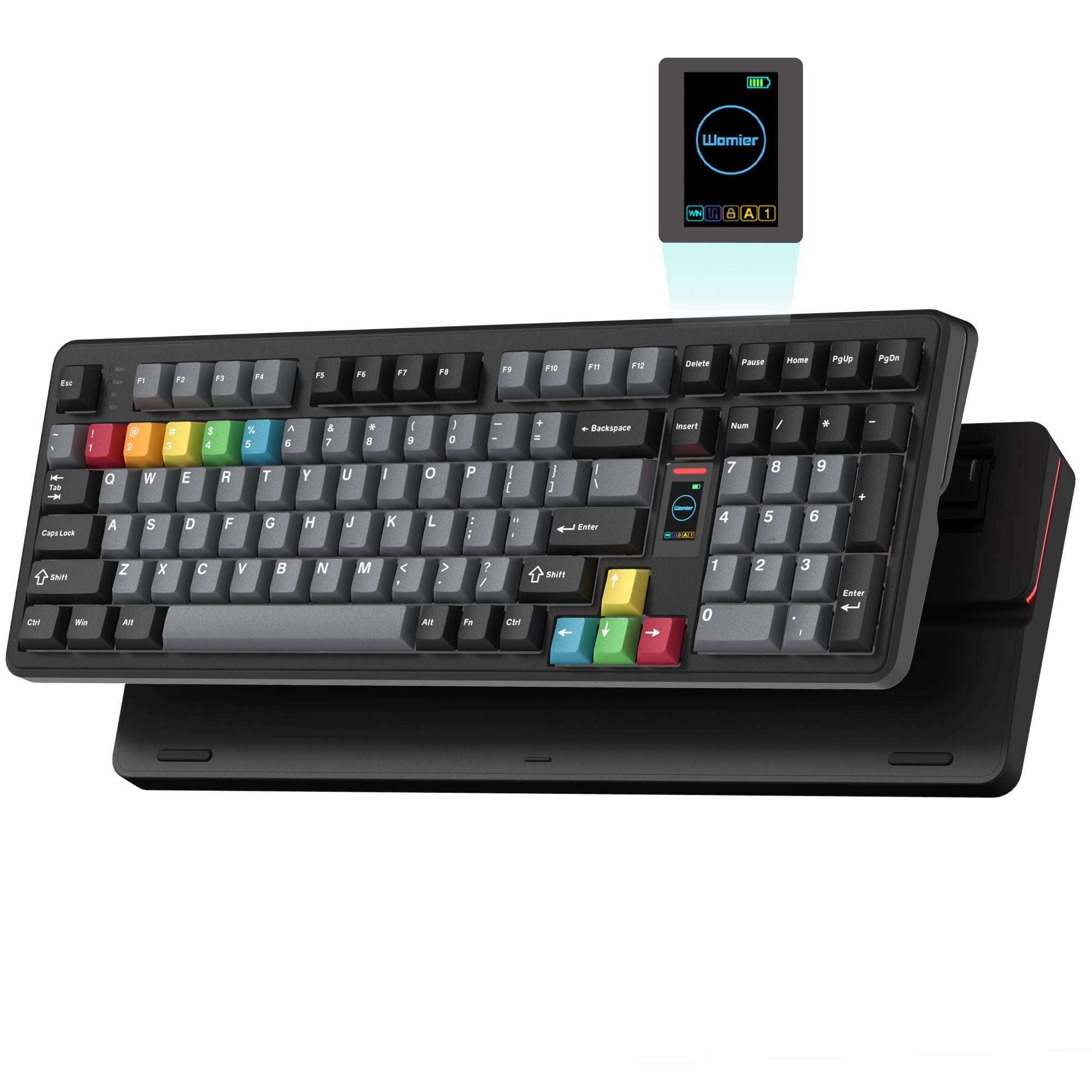 Womier WK98 かわいい ゲーミングキーボード 無線 ワイヤレス 98%配列 テンキー付き 2.4GHz/BT5.0/有線 ホットスワップ ガスケット搭載 RGBライト 8000mAhバッテリー メカニカルキーボード Windows/Mac用|Maison Outre