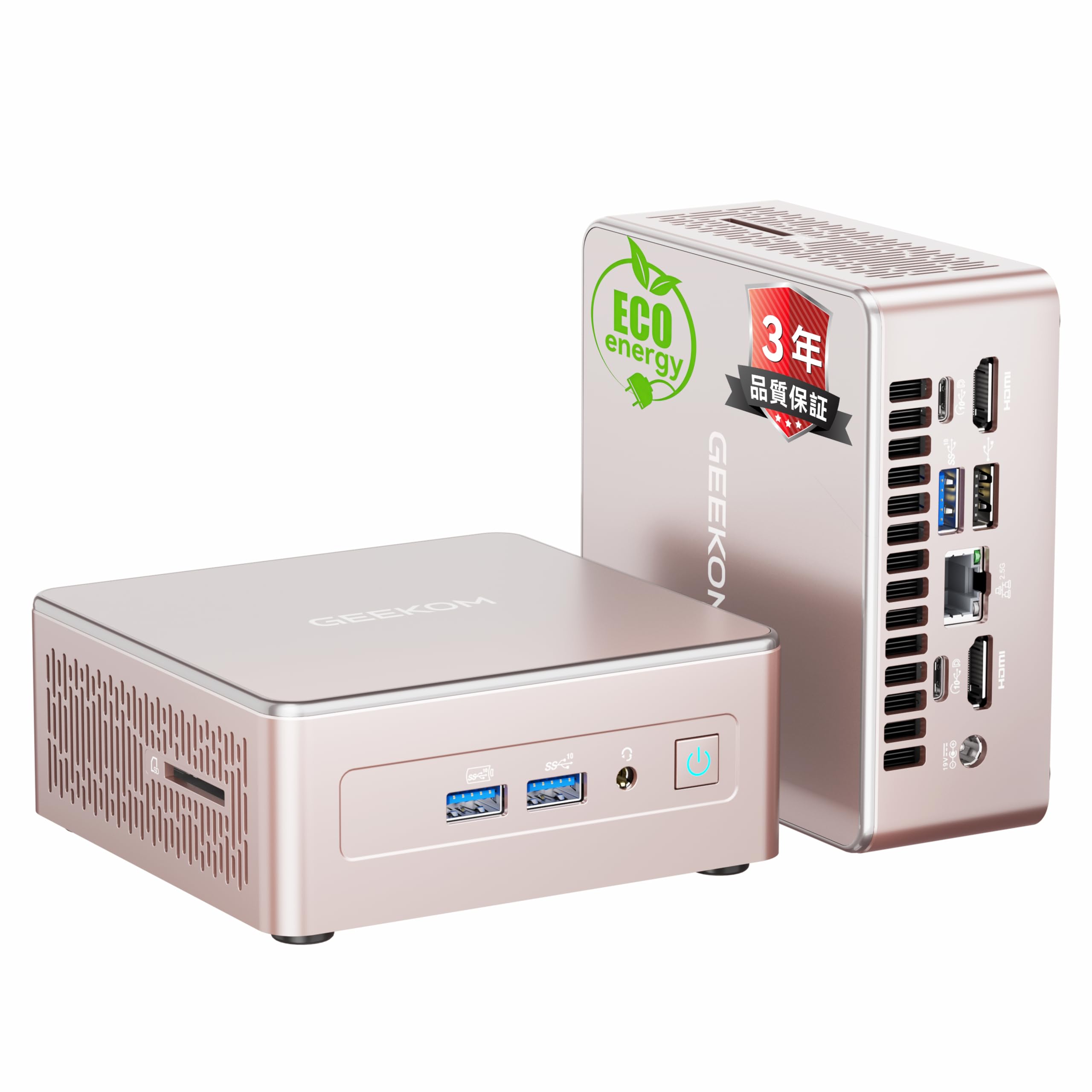 【最高コスパ・全アルミ】GEEKOM A5 ミニpc AMD Ryzen 5 7430U搭載（3500Uの3倍超え）35dB静音冷却で仕事に集中「3年保証」128GB+10TB SSD（拡張可能）Win11 Pro正規版 日本認証済|SDカード|4画面8K｜Maison Outre