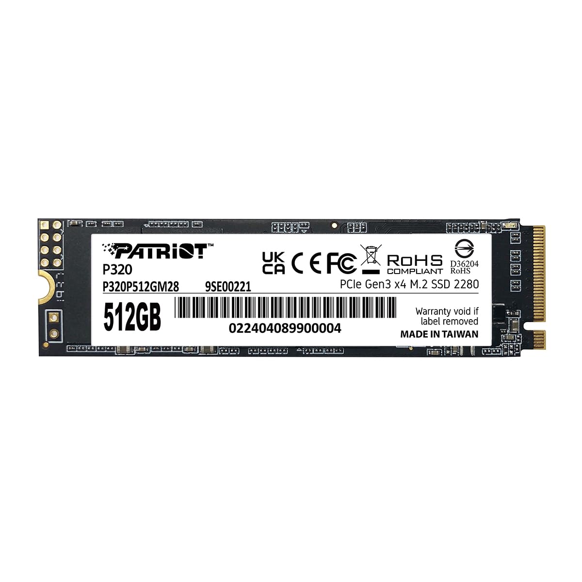 Patriot P320 512GB Internal SSD - NVMe PCIe Gen 3x4 - M.2 2280 - Solid State Drive - P320P480GM28｜Maison Outre