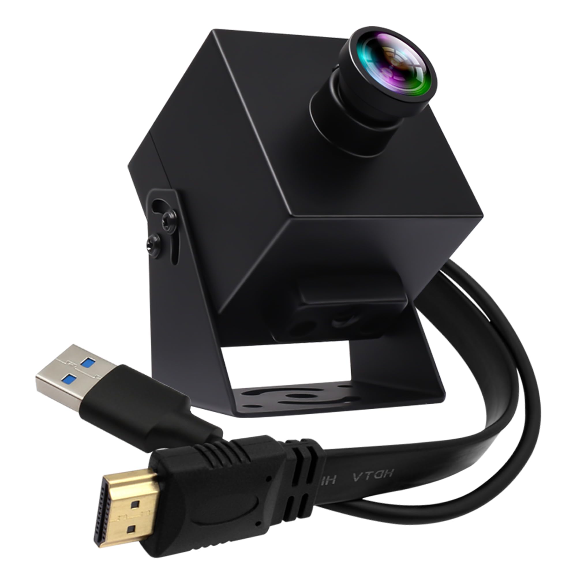 ELP HDMI 60fps USB カメラ 4K 高速 USB3.0 カメラ 礼拝会議モニター用 タイプ C HDMI 同時出力 PC カメラ コンピューター用 120 度歪みなしレンズ 2 倍デジタルズーム ウェブカメラ|Maison Outre