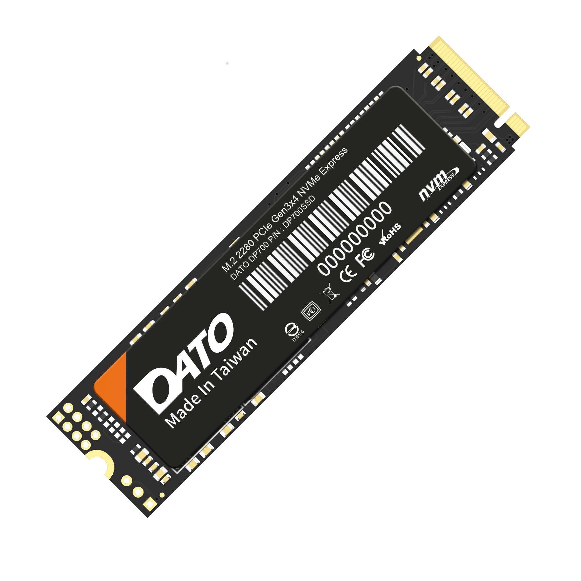 DATO SSD 512GB M.2 2280 PCIe Gen3x4 NVMe nvme 512gb 内蔵ソリッドステートドライブ, ノートパソコン タブレット デスクトップ 対応, 読み取り最大2500/1700 MB/s, 台湾製 正規品保証 (ダト｜Maison Outre