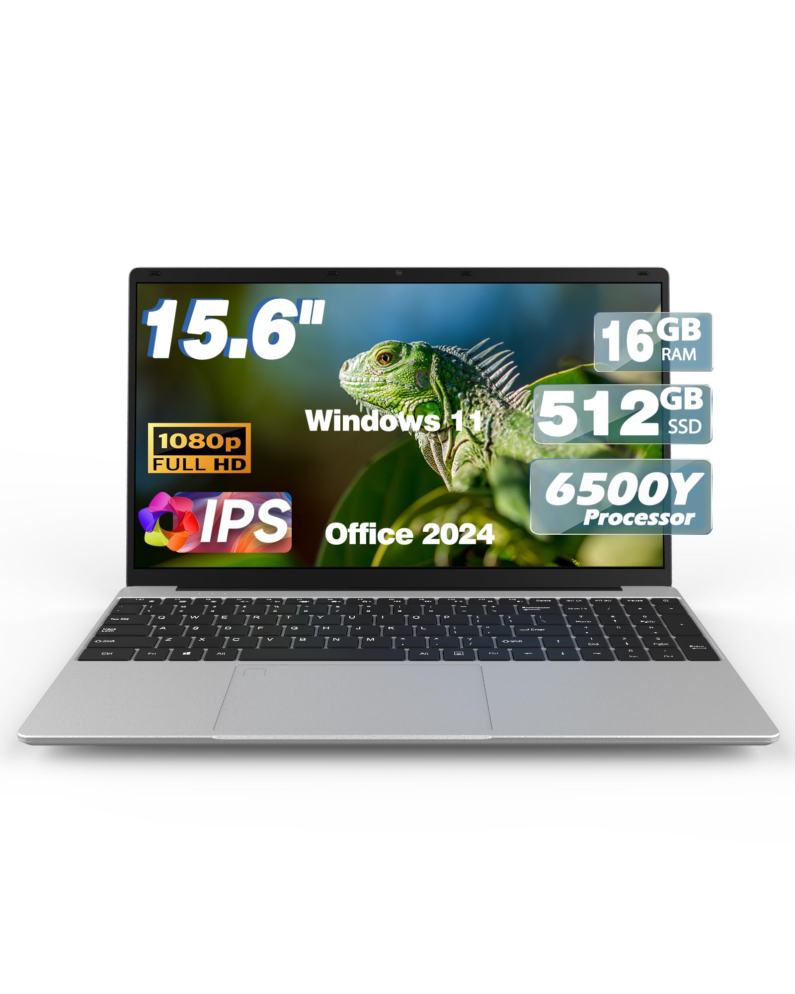 ノートパソコン 15.6インチ IPS 1080P スクリーン, 6500Y プロセッサー 3.4Ghz, 16GB RAM, 512GB SSD, 指紋認識, バックライト付きキーボード, WiFi, USB C, ウェブカメラ, HDMI|Maison Outre