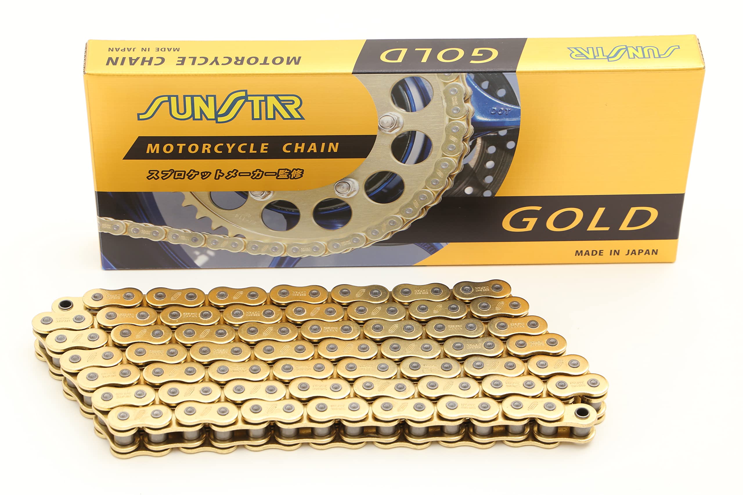 サンスター(SUNSTAR) モーターサイクルチェーン 520サイズ 116リンク ゴールドカラー SS520SKC-116GD｜Maison Outre