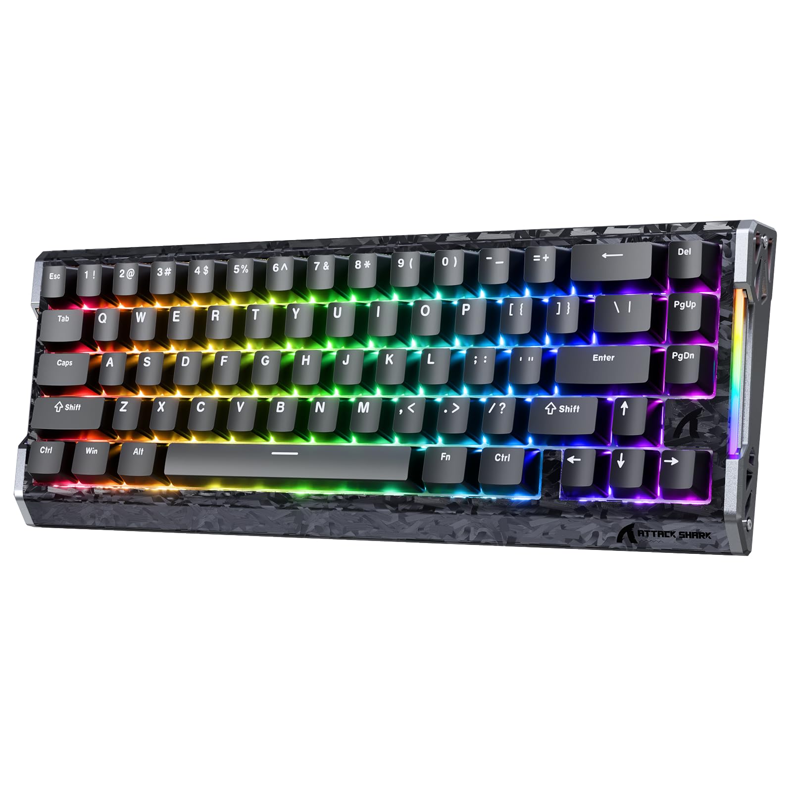 ATTACK SHARK R68HE ラピットトリガー ゲーミングキーボード カーボンコンポジット ポーリングレート8000Hz対応 RT0.005mm RGB 有線USB HUANO磁気スイッチ 0.08msディレイ ゲーミングキーボード ダブルPBTキ|Maison Outre
