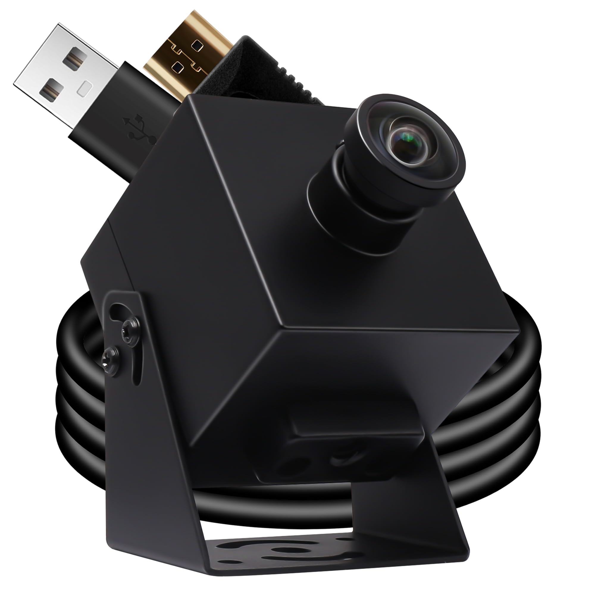 ELP HDMI USB 4K カメラ Type-C HDMI 同時出力 PC カメラ 120度歪みレンズ付き コンピュータ用 UVC USB2.0 ウェブカメラ 2X デジタル ズーム ウェブカメラ プラグアンドプレイ ビデオ会議 教会 ストリーミング ｜Maison Outre