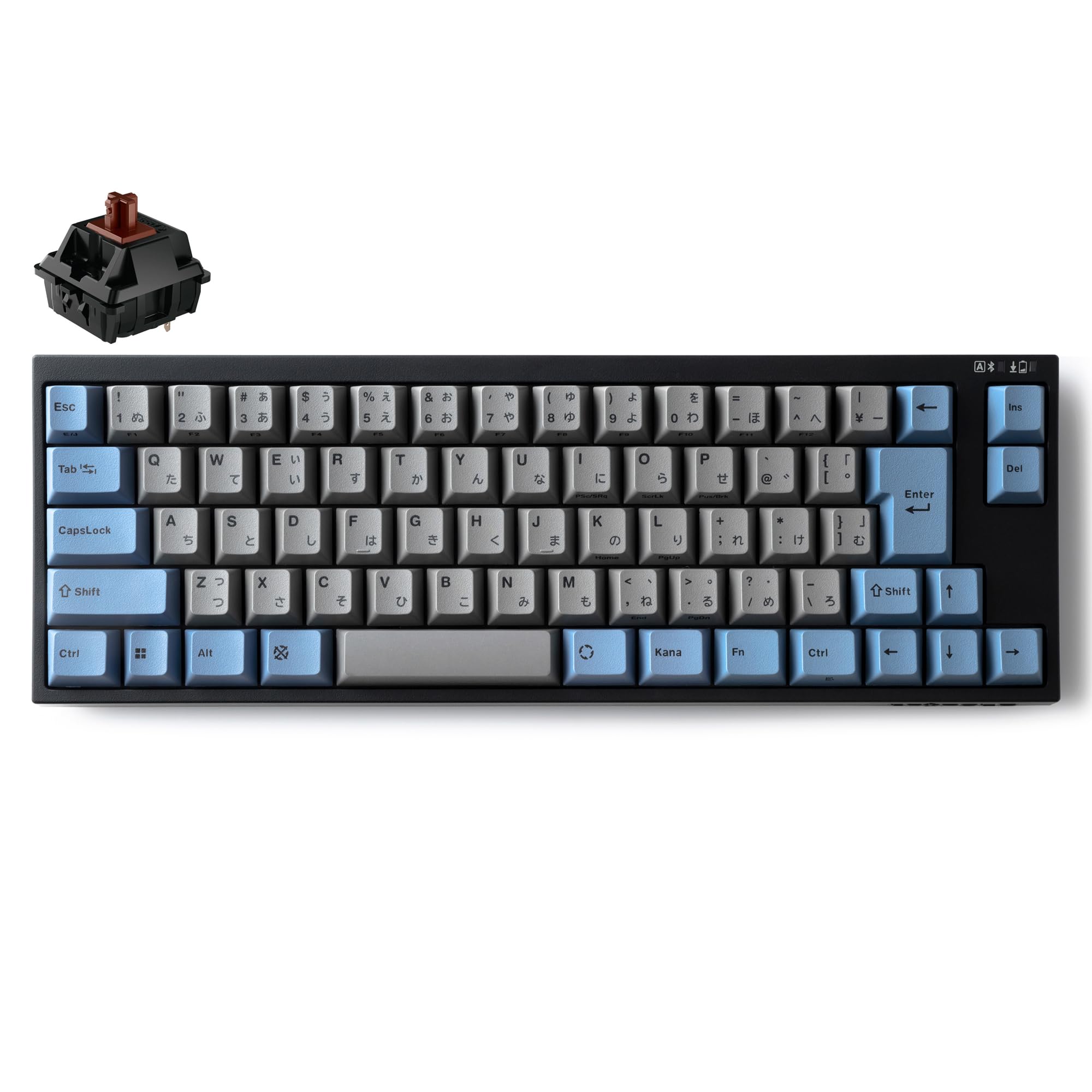 LEOPOLD レオポルド メカニカルキーボード FC660MBT GRAYBLUE Bluetooth接続 USB接続 日本語配列 かな有 矢印キー付 コンパクト 65% 70キー スイッチホットスワップ Windows macOS 単4電池駆動 USB|Maison Outre
