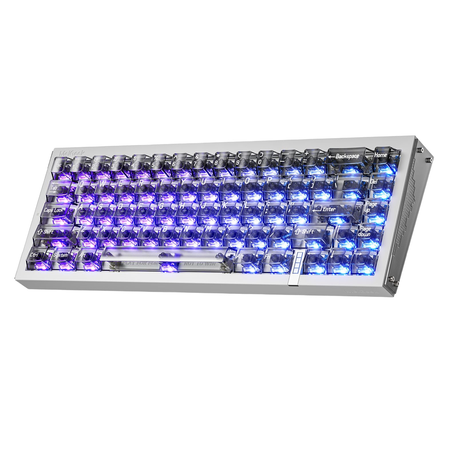 MelGeek REAL67 有線65%磁気スイッチゲーミングキーボード US配列 ラピッドトリガー&スナップタップ 0.01mm単位アクチュエーション調整 5層静音設計 ホットスワップ 1600万色RGB HIVEカスタム マルチOS対応 （透明グレー）｜Maison Outre