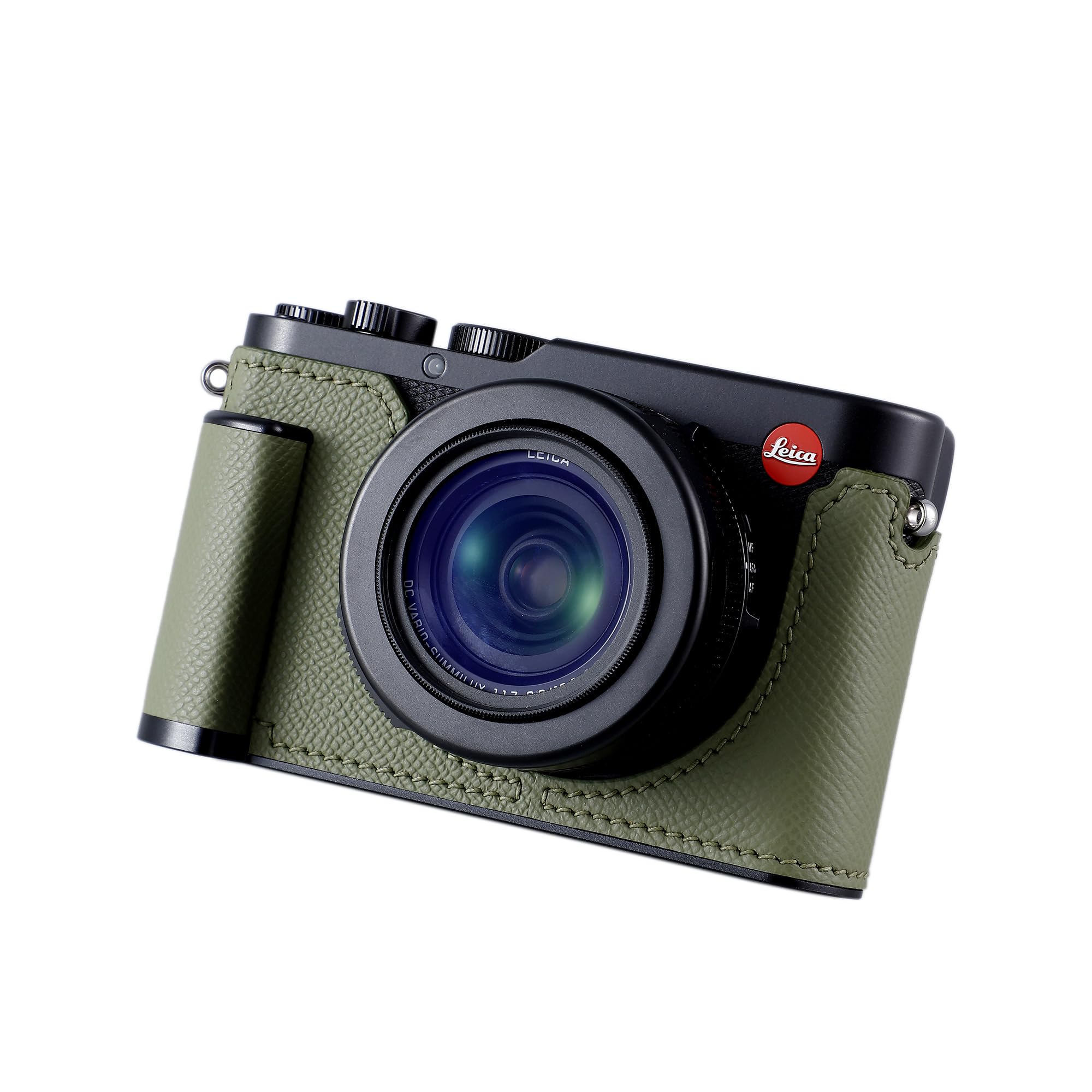 SIUTATDSH カメラハーフケース Leica D-LUX 8用、ビンテージメタル本革インスタントカメラ保護ケース スタイリッシュ ポータブル 耐衝撃 (グリーン J)|Maison Outre