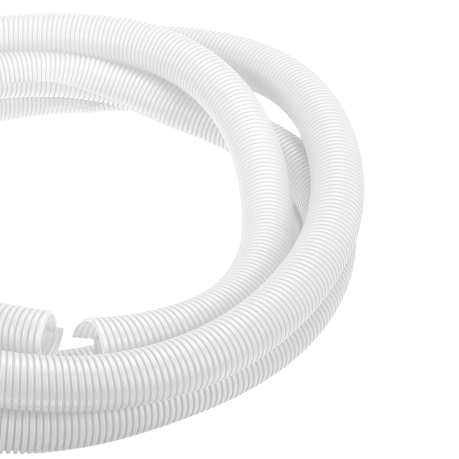 DMiotech 50ft ワイヤールーム スプリットチューブ 1 1/2インチ(38.1mm)内径 オフィス 家庭 庭園用ぺっト対応フレキシブルコンジットケーブル管理コードプロテクター ホワイト｜Maison Outre