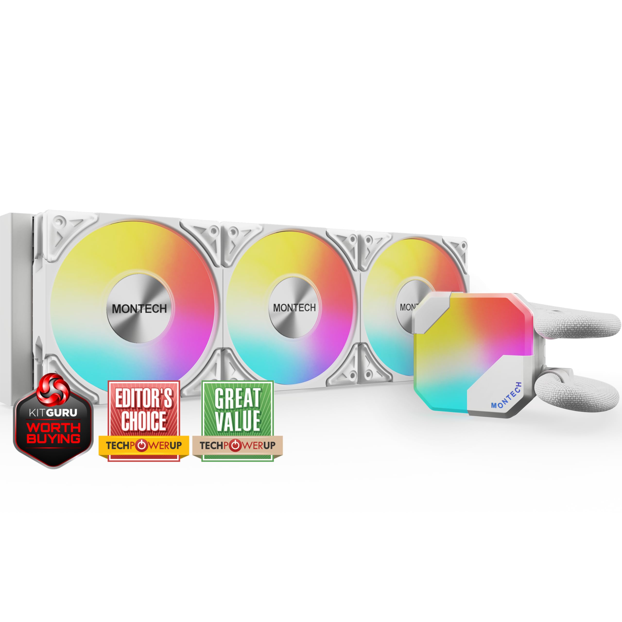 MONTECH HyperFlow ARGB 360mm 水冷CPUクーラー トリプルファン アドレサブルRGB ホワイト モンテック 【国内正規代理店品】 HyperFlow ARGB 360 (W)｜Maison Outre