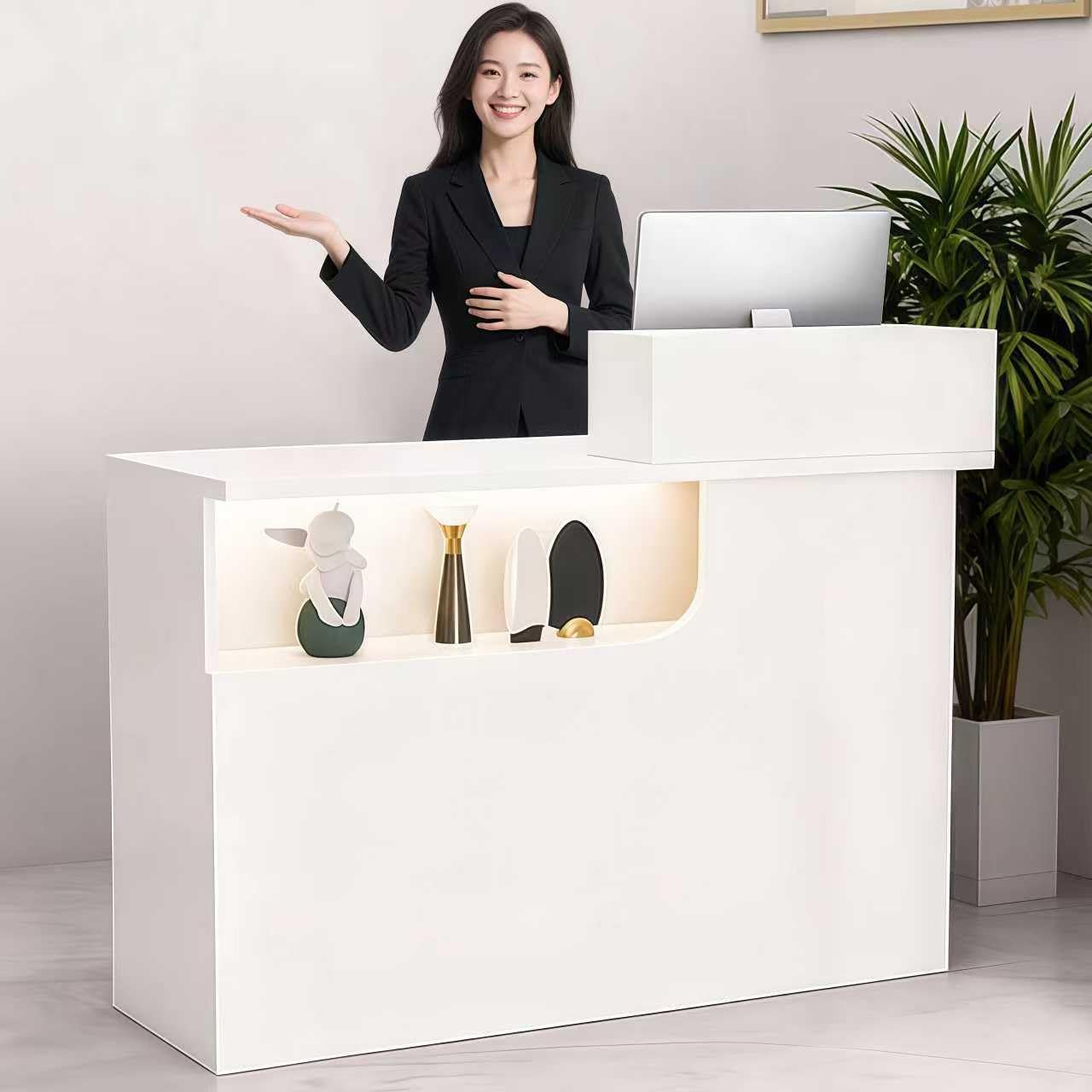レジカウンター 受付カウンター 木製 スタイリッシュ 幅 50× 奥行 100× 高さ 110.8cm|Maison Outre
