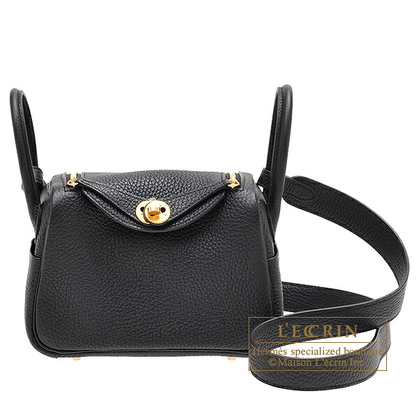 エルメス　リンディミニ　ブラック　トリヨンクレマンス　ゴールド金具　 HERMES　Lindy bag mini　Black　Clemence leather　Gold hardware