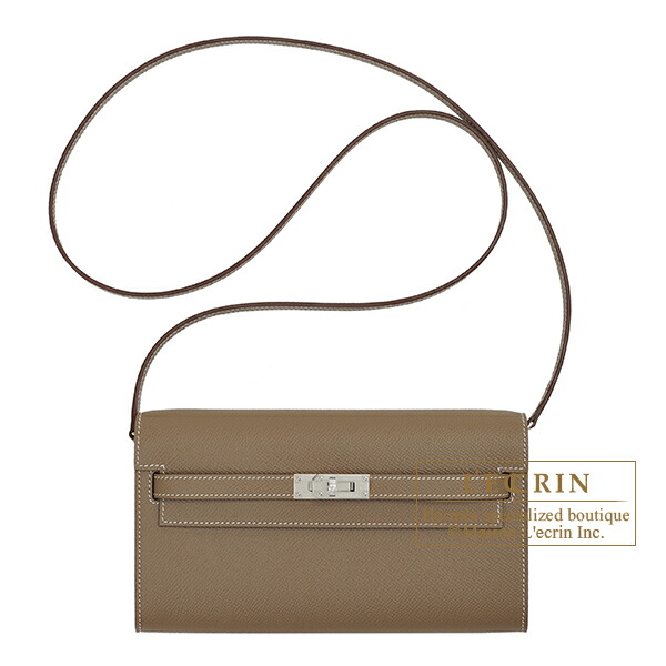 エルメス　ケリーロング　トゥーゴー　エトゥープ　ヴォーエプソン　シルバー金具　 HERMES　Kelly Long To Go　Etoupe grey　Epsom leather　Silver hardware