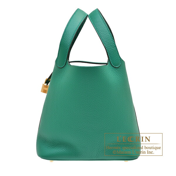 【新品同様/Vert Vertigo×Silver金具】HERMES ピコタンロック18 エルメス ピコタンロック18 PM アリゲーターマット ヴェールドー