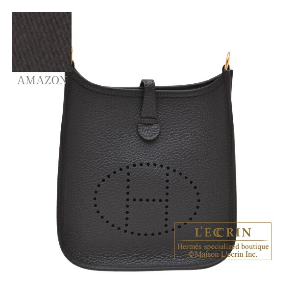 エルメス　エヴリンアマゾンTPM　キャバン　トリヨンクレマンス　ゴールド金具　バンドリエール111cm　 HERMES　Evelyne Amazon bag TPM　Caban　Clemence leather　Gold hardware　Bandouliere 111cm