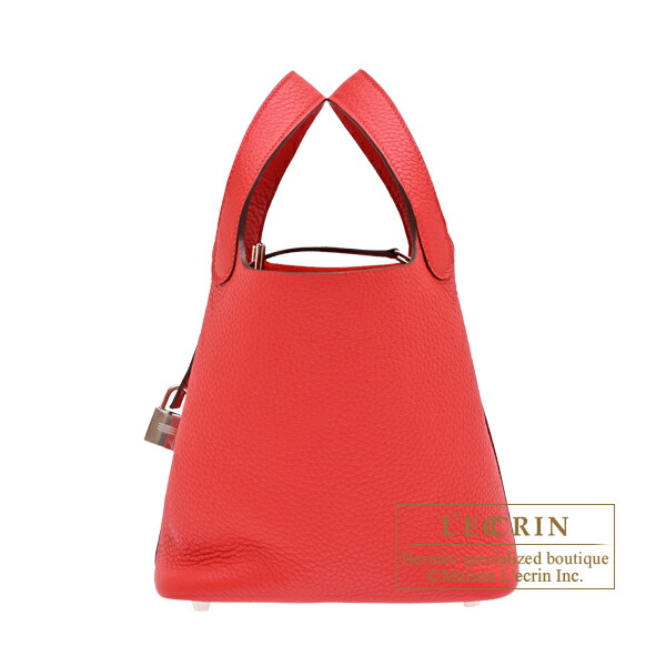 エルメス　ピコタンロック18/PM　ルージュラデュー　トリヨンクレマンス　シルバー金具　HERMES　Picotin Lock bag 18/PM　Rouge radieux　Clemence leather　Silver hardware｜西麻布レクラン