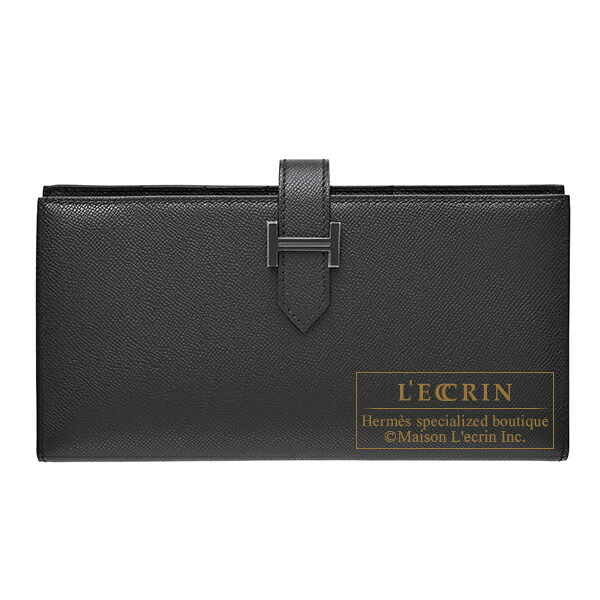 エルメス ベアンスフレモノクローム ソーブラック ブラック マダム ブラック金具 HERMES Bearn Soufflet Monochrome So-black Black Madame leather Black hardware