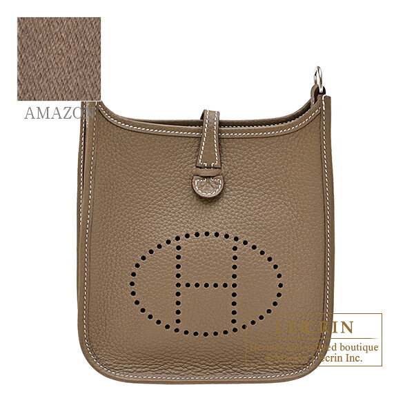 エルメス　エヴリンアマゾンTPM　エトゥープ　トリヨンクレマンス　シルバー金具　バンドリエール111cm　HERMES　Evelyne Amazon bag TPM　Etoupe grey　Clemence leather　Silver hardware　Bandouliere 111cm｜西麻布レクラン 314,820円