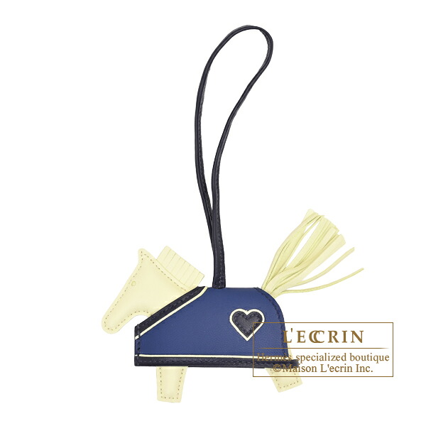 エルメス　ロデオチャーム　ロベオ・クールPM　ジョーヌミルトン/ブルーニュイ/ブルータイ　アニョーミロ/スイフト　 HERMES　Rodeo charm Robeo Coeur PM　Jaune milton/Blue nuit/Blue tie　Agneau/Swift leather