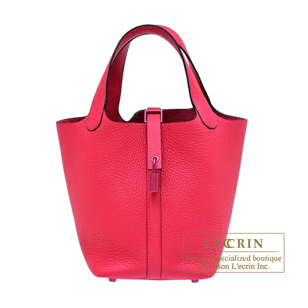 エルメス　ピコタンロックモノクローム18/PM　ソーピンク　ローズメキシコ　トリヨンクレマンス　ピンク金具　 HERMES　Picotin Lock Monochrome bag 18/PM　So-pink　Rose mexico　Clemence leather　Pink hardware