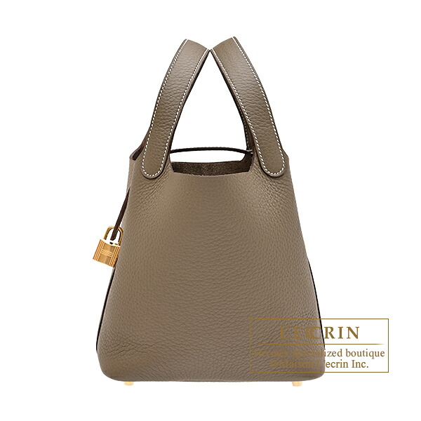 エルメス ピコタンロック18/PM エトゥープ トリヨンクレマンス ゴールド金具 HERMES Picotin Lock bag 18/PM Etoupe grey Clemence leather Gold hardware|西麻布レクラン