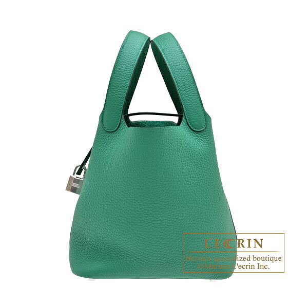 エルメス　ピコタンロック18/PM　ヴェールヴェルティゴ　トリヨンクレマンス　シルバー金具　 HERMES　Picotin Lock bag 18/PM　Vert vertigo　Clemence leather　Silver hardware