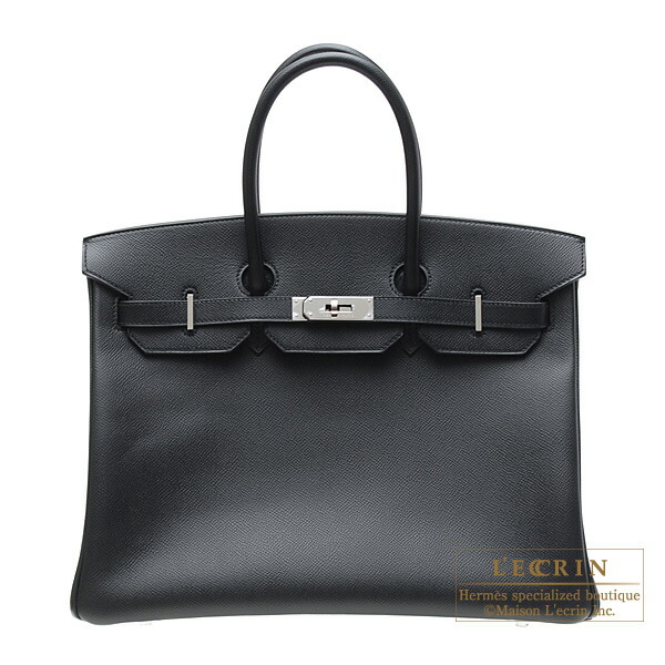 Hermes Birkin Bag 35 Black Epsom Leather Silver Hardware