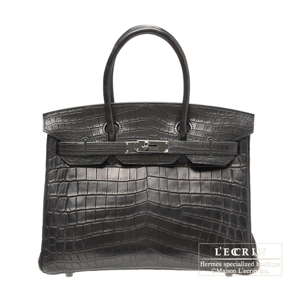 Lecrin Boutique Tokyo: Hermes So-black Birkin bag 30 Black Matt niloticus crocodile skin Black ...