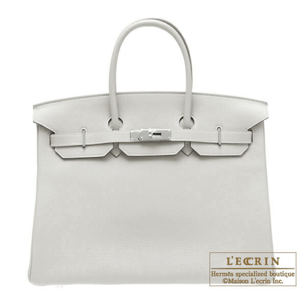 Hermes Birkin Bag 35 Pearl Grey Togo Leather Silver Hardware