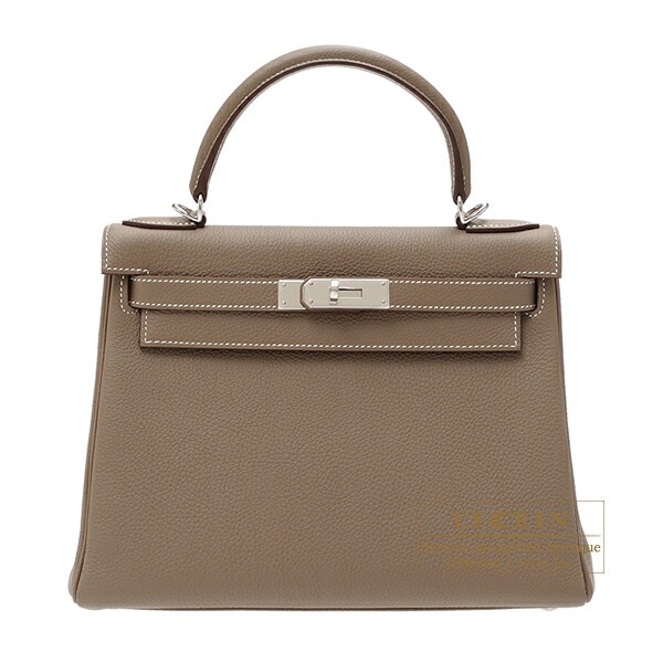 Lecrin Boutique Tokyo Hermes Kelly Bag 28 Retourne Etoupe Grey Togo Hermes Kelly Bag 28 Retourne Etoupe Grey Togo Leather Silver Hardware