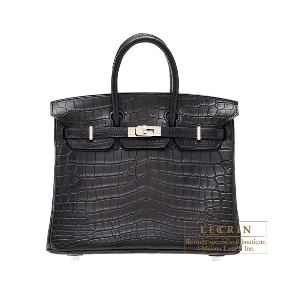 Lecrin Boutique Tokyo: Hermes Birkin bag 25 Black Matt niloticus crocodile skin Silver hardware ...