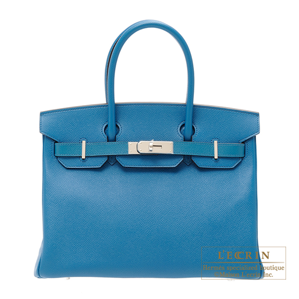 【楽天市場】エルメス バーキン30 ブルーイズミール ヴォーエプソン シルバー金具 HERMES Birkin bag 30 Blue