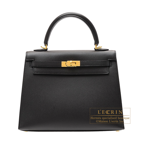 Lecrin Boutique Tokyo: Hermes Kelly bag 25 Sellier Black Epsom leather Gold hardware | Rakuten ...