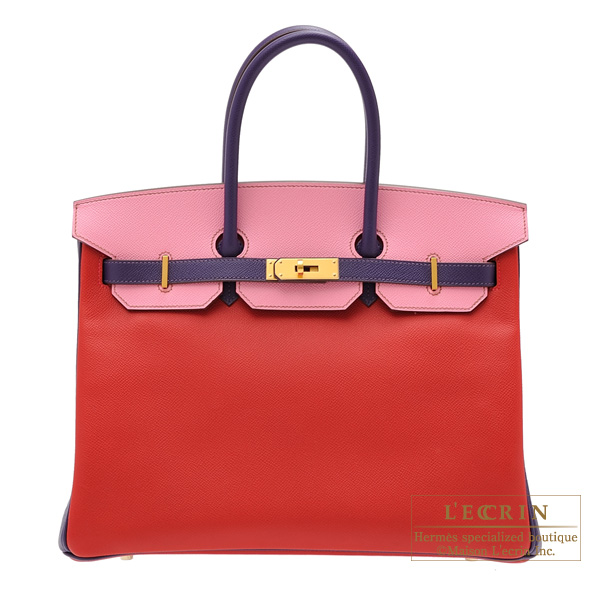 Lecrin Boutique Tokyo: Hermes Personal Birkin bag 35 Rouge casaque/Pink/Iris Epsom leather Gold ...