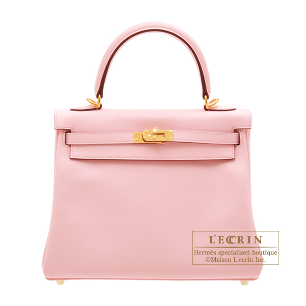 Hermes　Kelly Bag 25　Retourne　Rose Sakura　Swift Leather　Gold Hardware