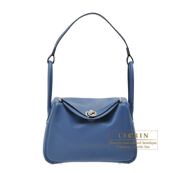 Hermes lindy Bag 26 blue Agate evercolor Leather silver Hardware
