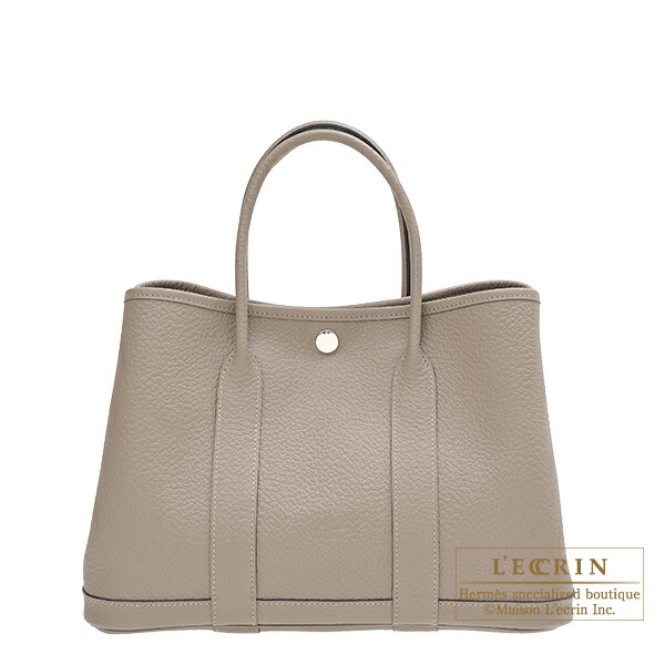 Hermes garden Party Bag Tpm gris Asphalt country Leather silver Hardware