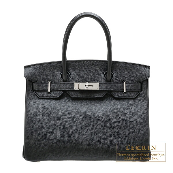 Hermes birkin Bag 30 black epsom Leather silver Hardware