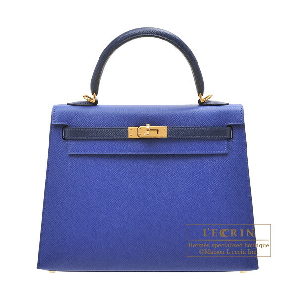 【楽天市場】エルメス パーソナルケリー25/外縫い ブルーエレクトリック/ブルーサフィール ヴォーエプソン ゴールド金具 HERMES