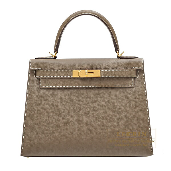Hermes kelly Bag 28 ier etoupe Grey epsom Leather gold Hardware