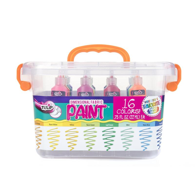 Tulip Dimensional Fabric Paint Kit .75oz 16/Pkg-Rainbow -37235