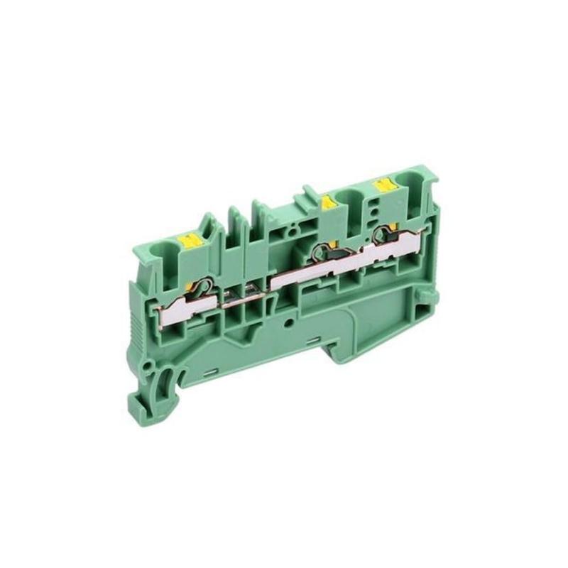 東洋技研 VTXシリーズ レール付型端子台 グリーン 50個入 VTX-2.5/3-PE-50P