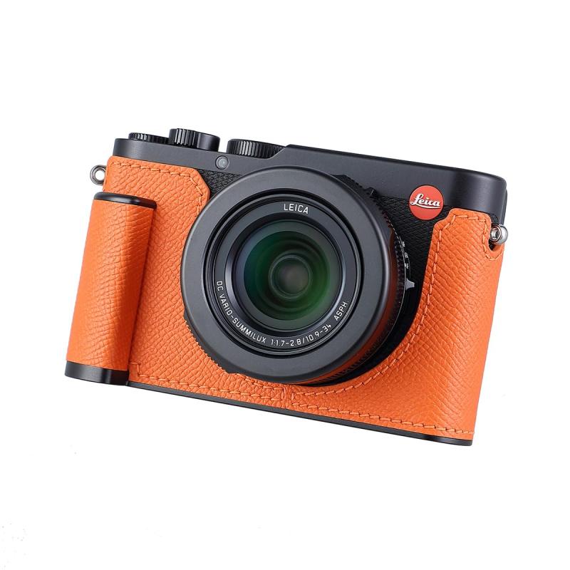SIUTATDSH カメラハーフケース Leica D-LUX 8用、ビンテージメタル本革インスタント写真機保護すること入れもの 今めかしい 携帯型 耐衝撃