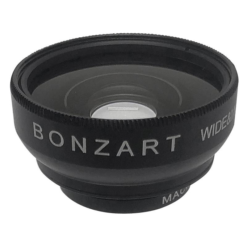 BONZART（ボンザート）カメラレンズ ワイド＆マクロ 2in1 コンバージョンレンズ 0.02ｍｍ 0.45X広角 ZIEGEL/AMPEL対応 ツイーゲル/アンペル（ブラック）