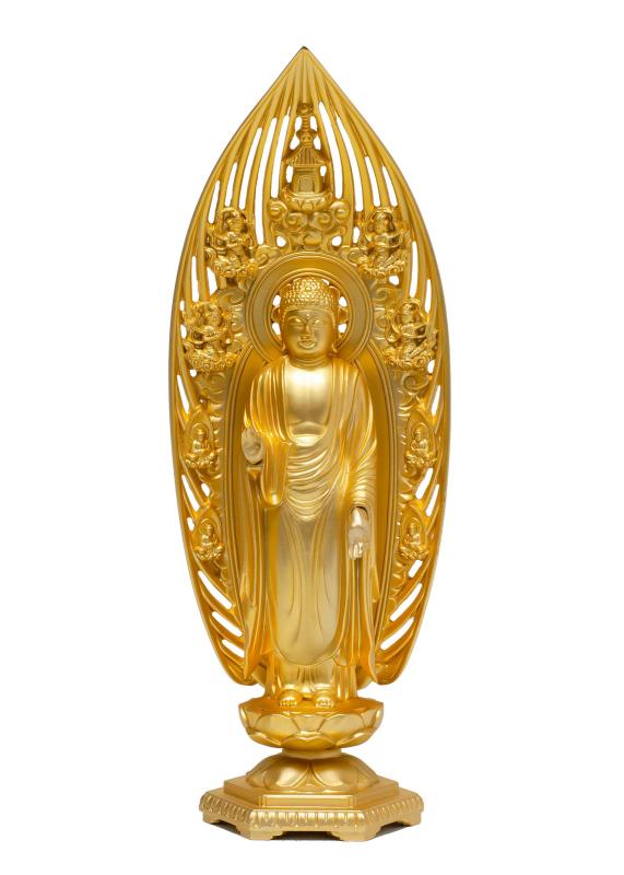 仏像 阿弥陀如来 舟形（純金メッキ）